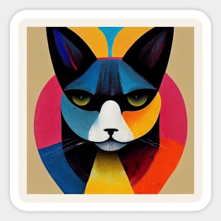 Abstract Cat Sticker